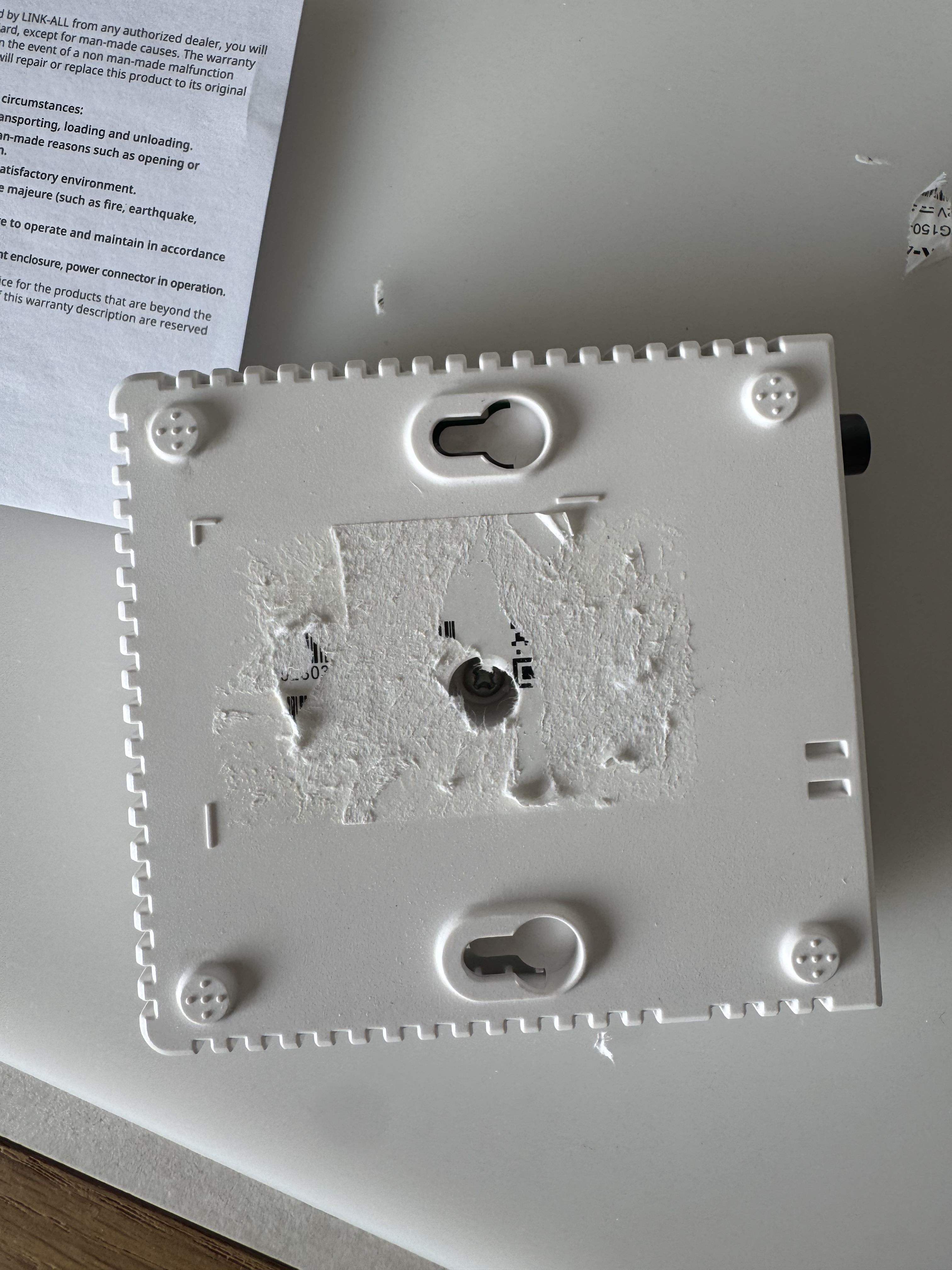 Hidden screw under a stick